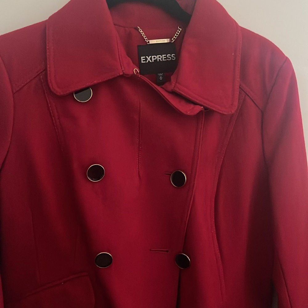 Express Red Double Breasted Wool Coat - image 3
